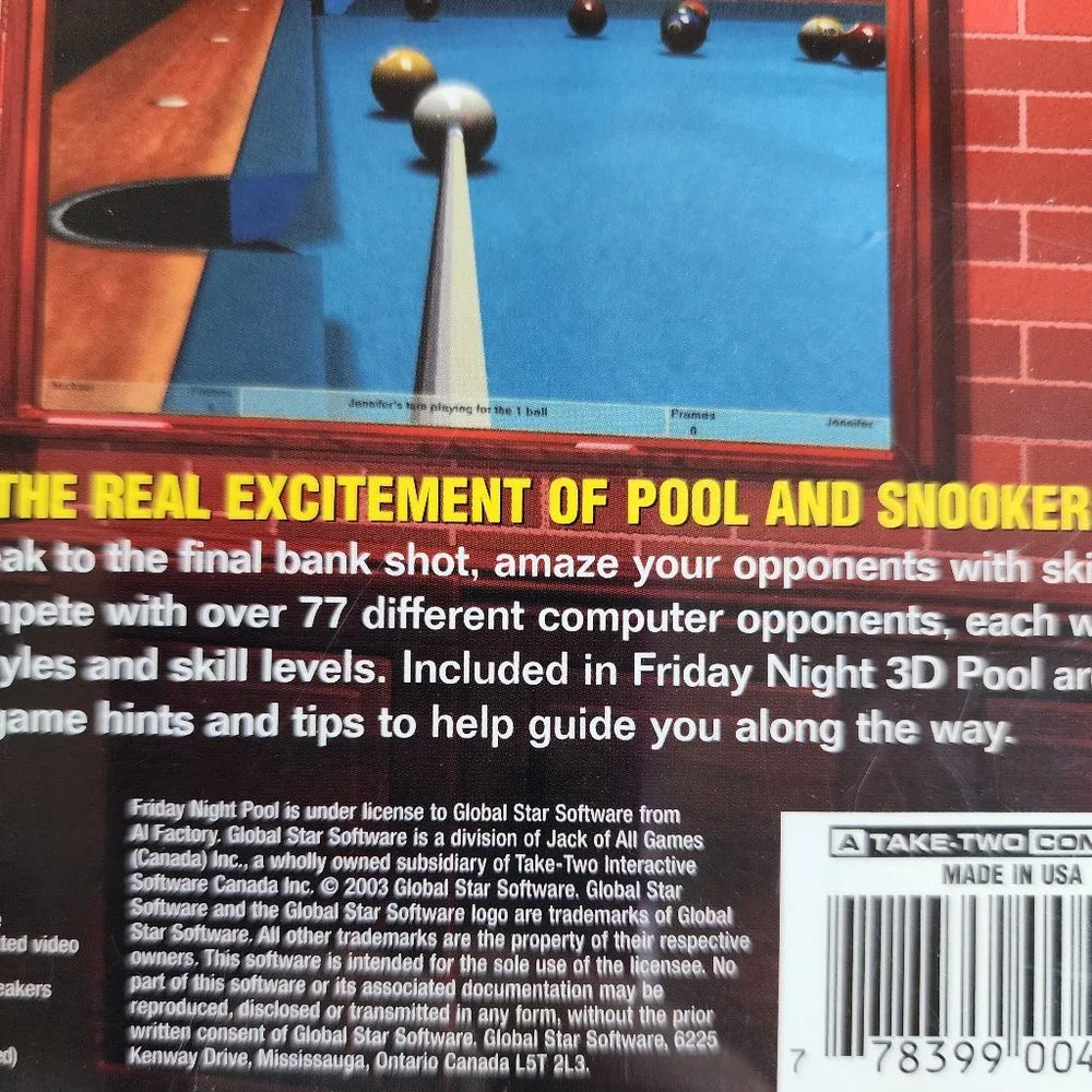 FRIDAY NIGHT 3D Pool (PC 2003)